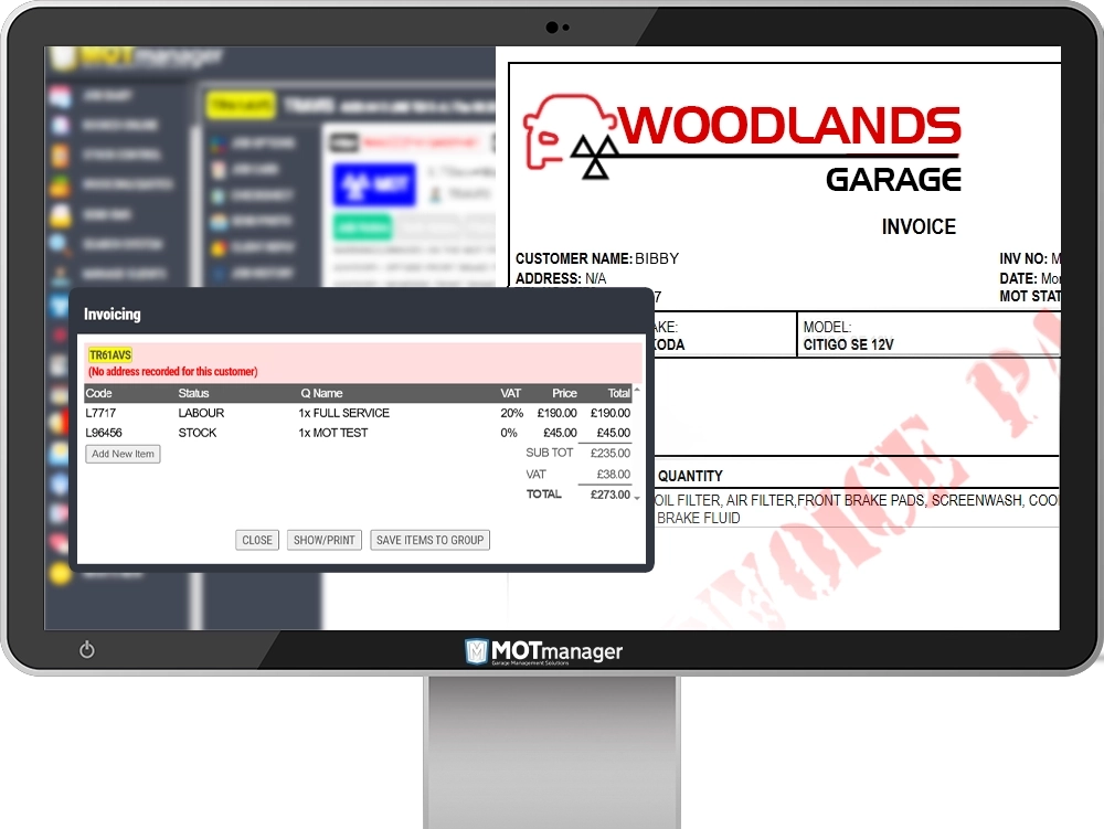 Garage Invoice Software